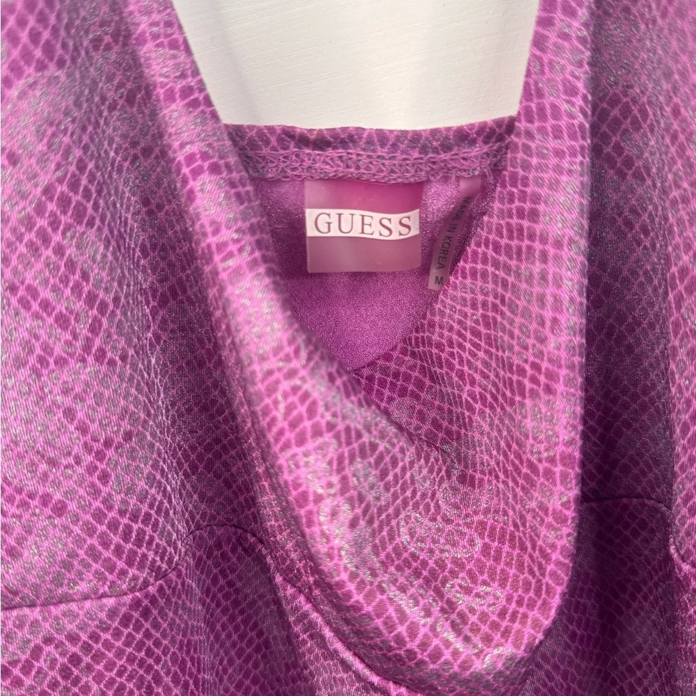 Guess Vintage Y2k Fuchsia Snake Print Top - Picture 3 of 4
